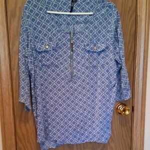 Blue Patterned Women's Tunic
